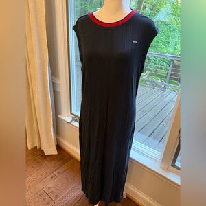 Tommy Hilfiger Blue Ribbed Tank Maxi Dress